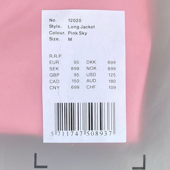 NWT New Rains Long Water-Resistant Raincoat Jacket Pink Sky w/Hood Medium - Picture 10 of 12